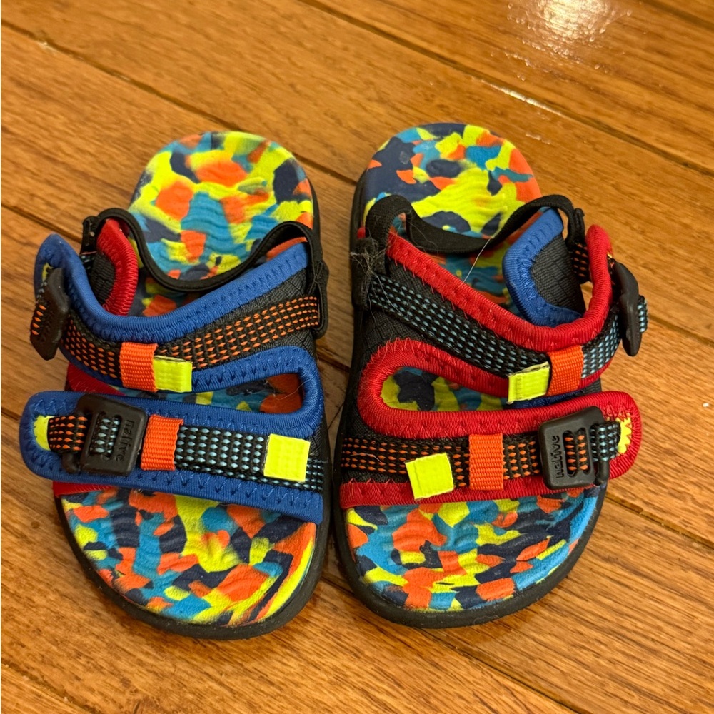 Native Red and Blue Sandals with Adjustable Straps